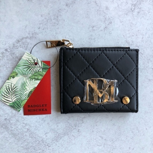 Badgley Mischka NWT Black Short Card Wallet - Picture 2 of 8